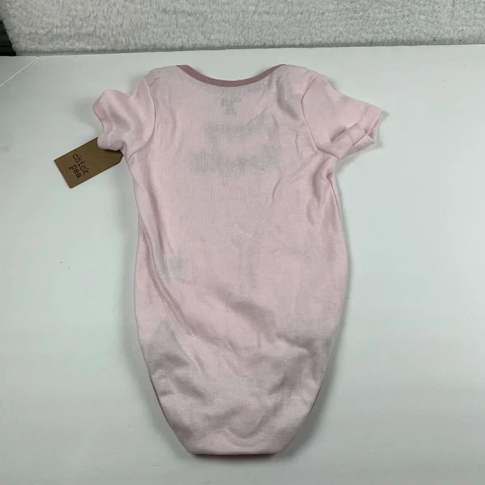 Chick Pea bodysuit Girls‎ 18 M Pink Happy Thoughts Crew Neck Short Sleeve 6211